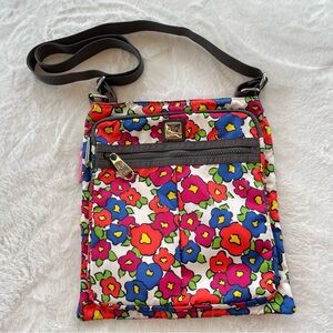 Brighton x Vera Neumann Multicolor Floral Adjustable Crossbody Purse/Bag